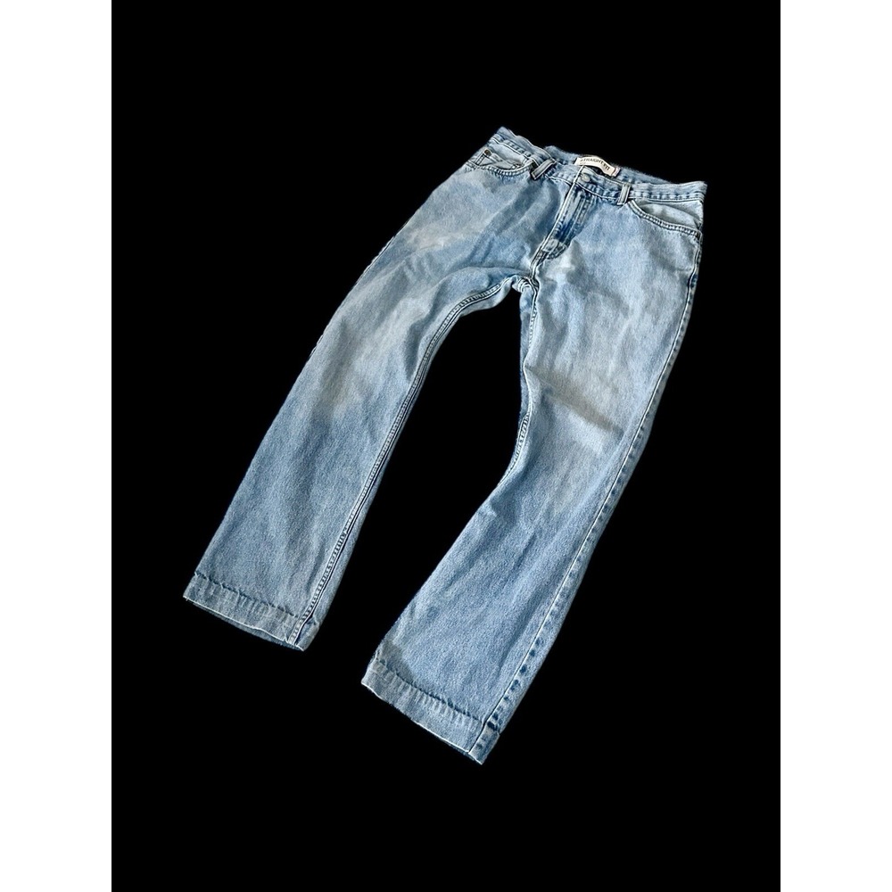 90's Vintage Levi's Jeans Men's 32x29 Blue Light Wash 505 Custom Bottom Hem
